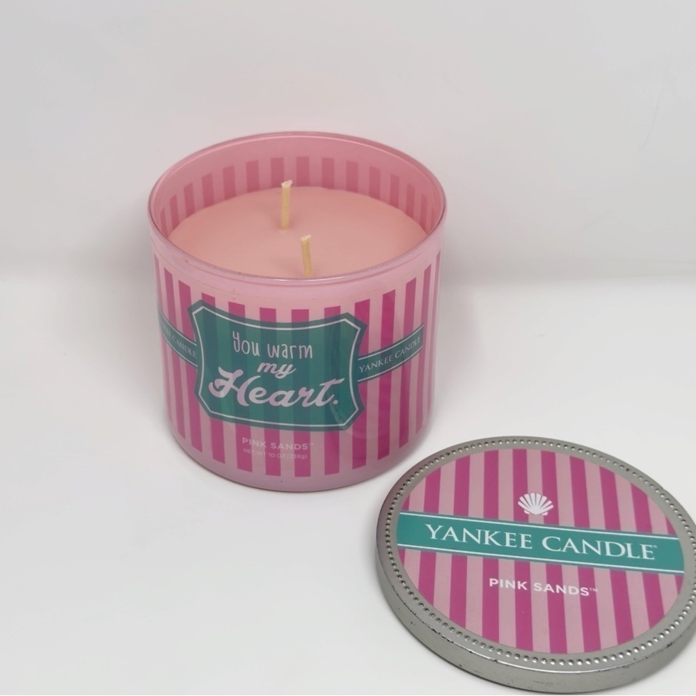 YANKEE CANDLE Pink Sands You Warm My Heart Double Wick Candle